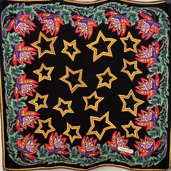 TIFFANY & Co: Multicolor, 100% Silk Scarf (rg) - Picture 2 of 4